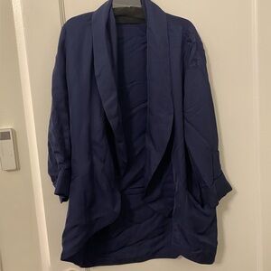 Grana Navy Silk Blazer